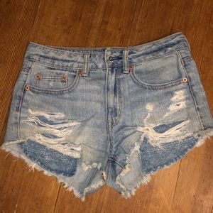 American Eagle high-rise festival denim shorts